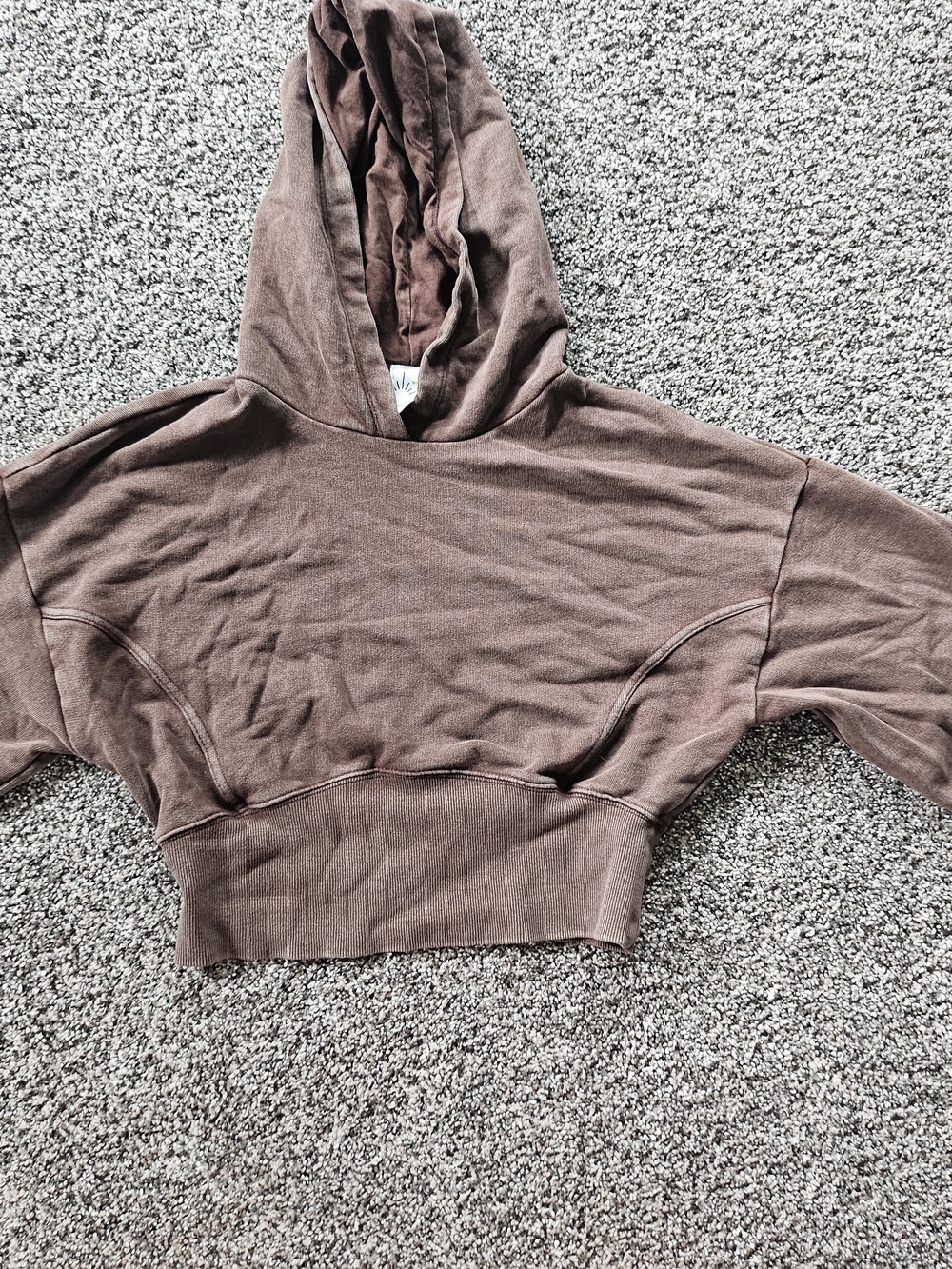 aerie Brown Cropped Hoodie Sweater